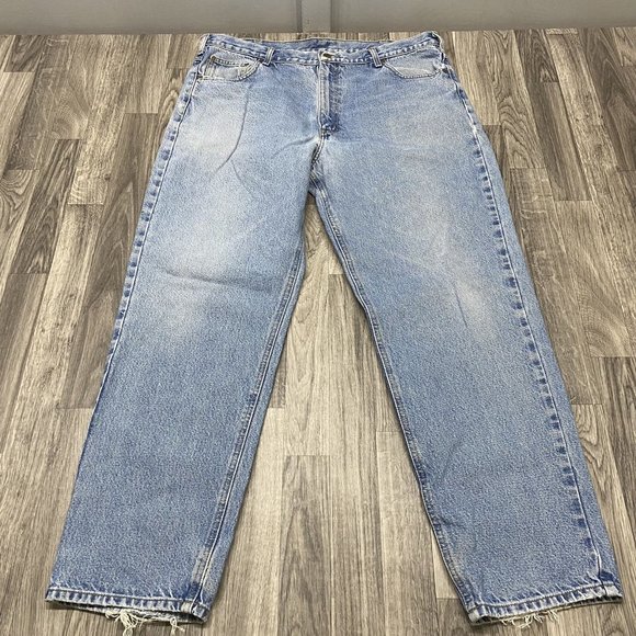 CARHARTT Relaxed Fit Straight Light Wash Blue Denim Jeans Men's Size W 40 L 32 - Picture 2 of 11